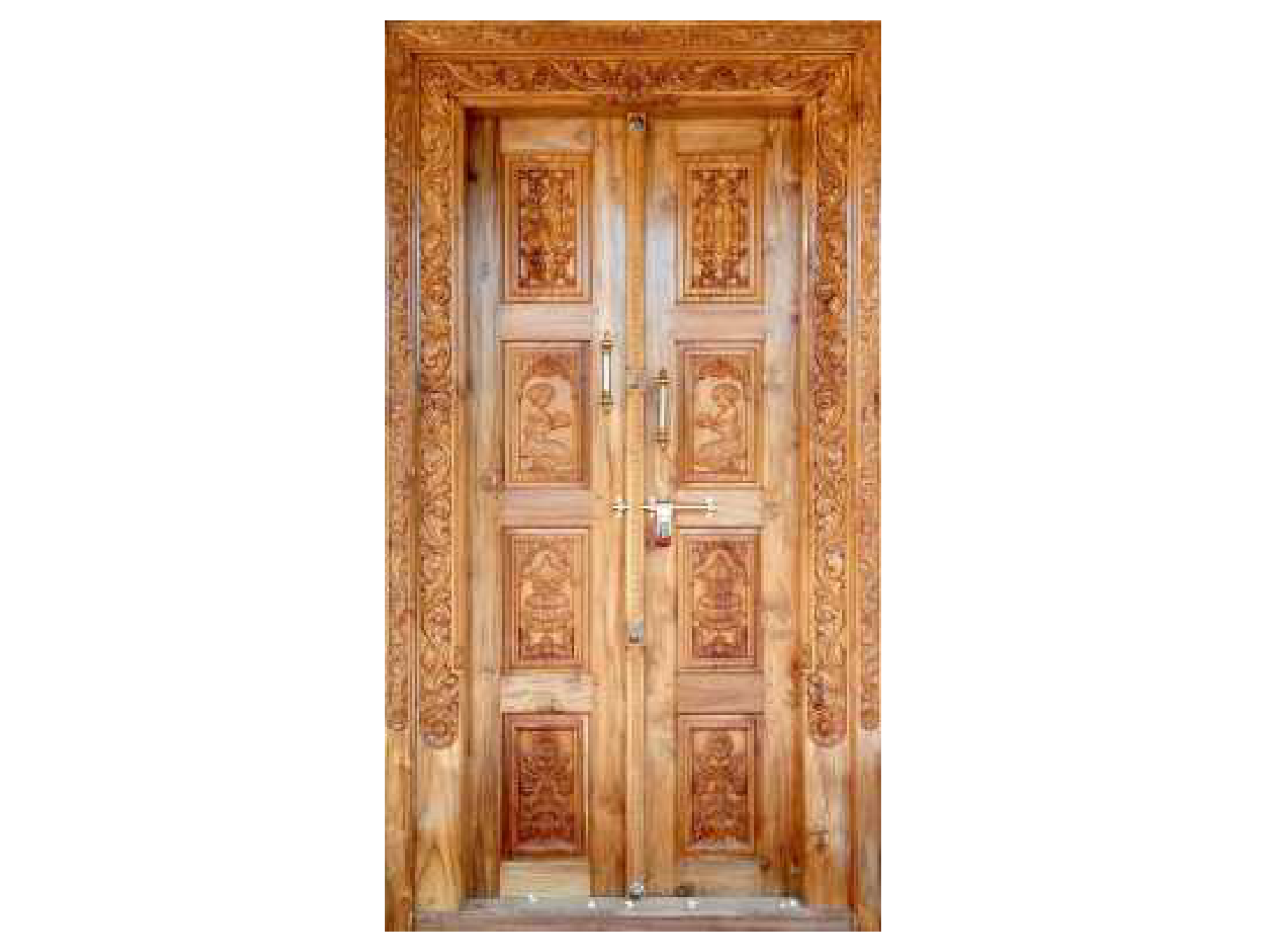 Teak wood temple doors